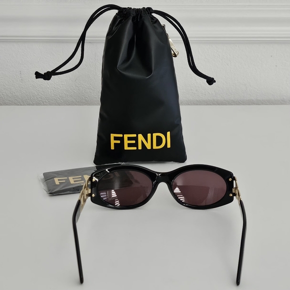 Fendi Black Chain-link Zucca FF Sunglasses main image 3